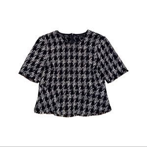 Zara Tweed Peplum Blouse- Size M